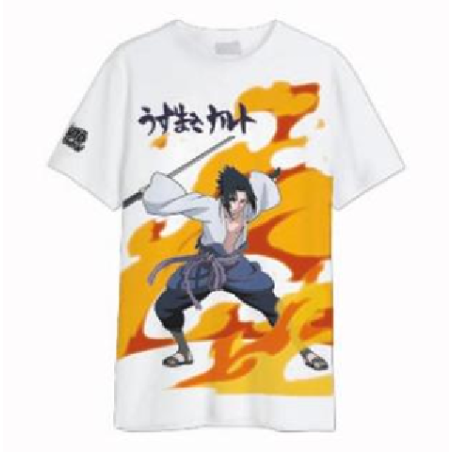 NARUTO SHIPPUDEN - Sasuke Uchiwa - T-Shirt Oversize Homme (XXL)