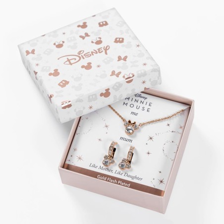 MINNIE -Set Maman & Fille- Collier + Boucles en Laiton Plaqué Argent