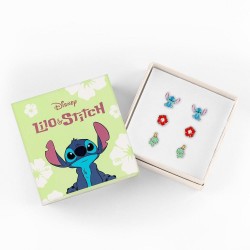 STITCH - 3 Paires de Clous d'Oreilles - Laiton Plaqué