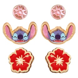 STITCH - Set de 3 Paires de Clous d'Oreilles