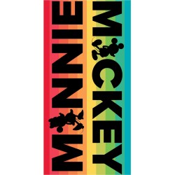 MICKEY & MINNIE - Serviette de Plage Premium 100% Coton - 70x140cm
