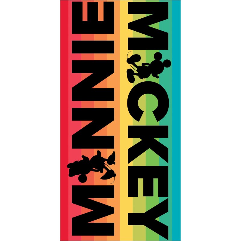 MICKEY & MINNIE - Serviette de Plage Premium 100% Coton - 70x140cm