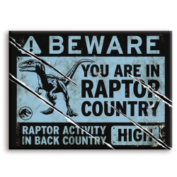 JURASSIC WORLD - Panneau Raptor - aimant 6.3x8.9cm