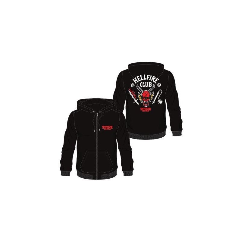 STRANGER THINGS - Hellfire Club - Pull à Capuche Homme (L)