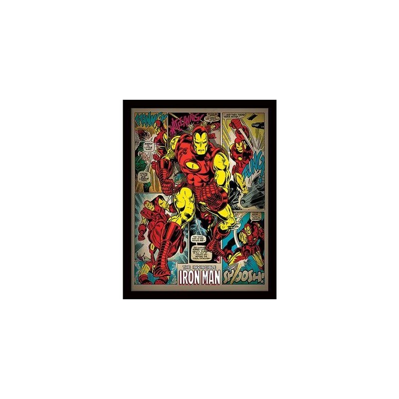 IRON MAN - Retro - Impression encadrée 30x40cm