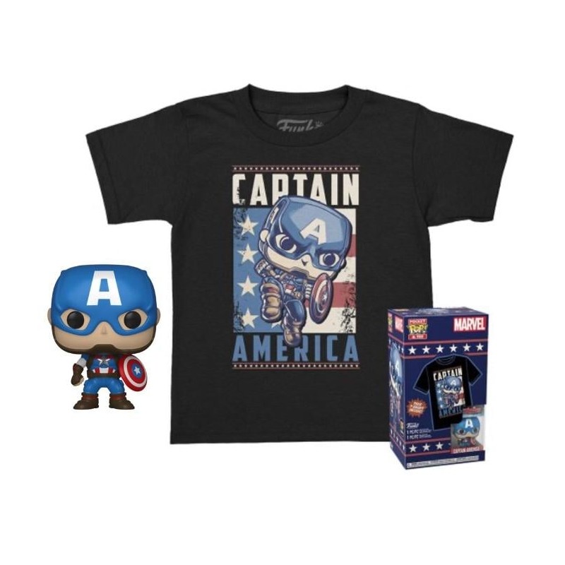 MARVEL - Pocket POP - Captain America + T-shirt (L)