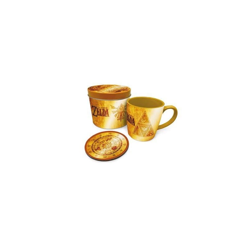 THE LEGEND OF ZELDA - Golden Triforce - Box métal, mug & sous verre