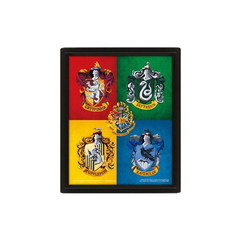 HARRY POTTER - Blasons Colorés - Poster lenticulaire 3D 26x4cm