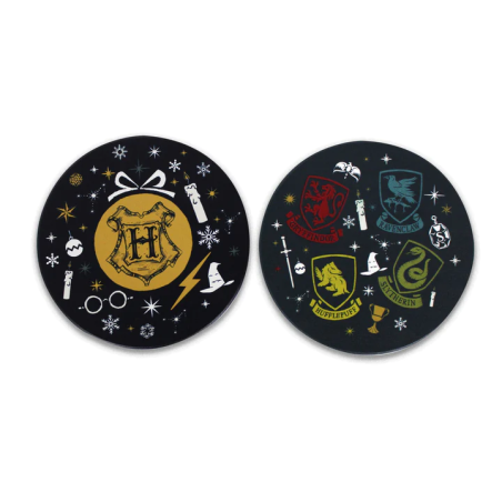 HARRY POTTER - Set De 2 Sous-Verres en Céramique - " Noël "