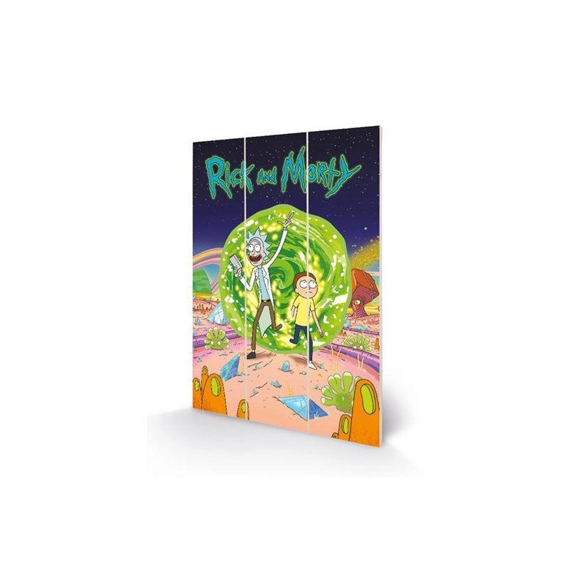 RICK & MORTY - Portal - Impression sur bois 20x29.5cm