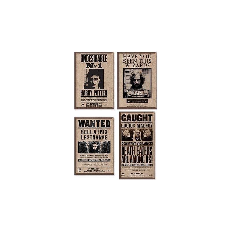 HARRY POTTER - Wanted - Set de 4 magnets