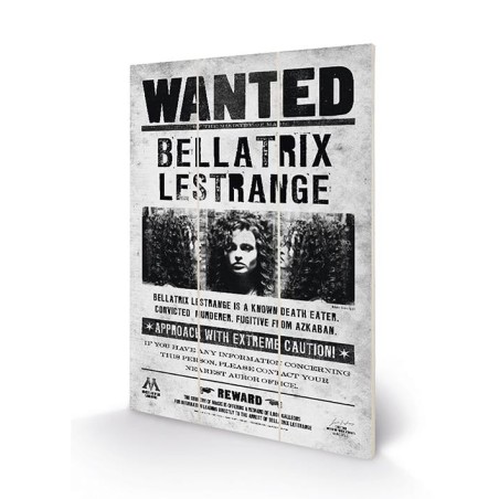 HARRY POTTER - Bellatrix Wanted - Impression sur bois 20x29.5