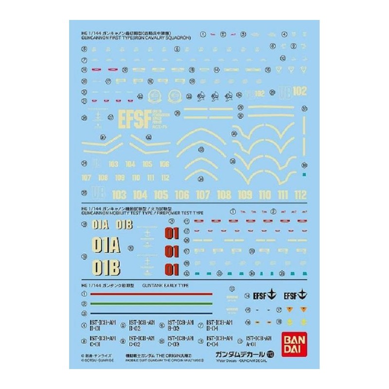 GUNDAM - GUNDAM DECAL 113 - Mobile Suit Gundam The Origin Multiuse 2