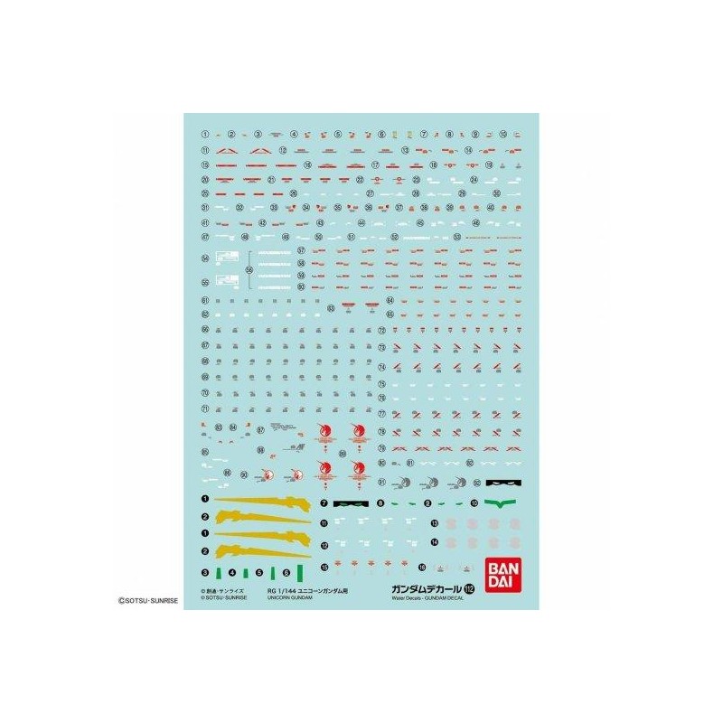 GUNDAM - RG 1/144 Decal 112 Unicorn Gundam - Model Kit