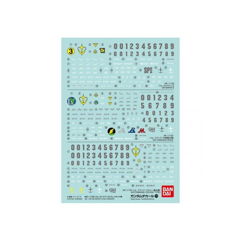 GUNDAM - MG 1/144 Decal 118 GM Sniper & Command - Model Kit