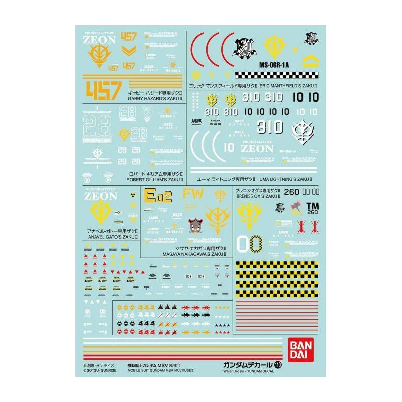 GUNDAM - RG 1/144 Decal 110 MSV - Model Kit