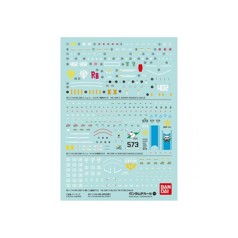 GUNDAM - RG 1/144 Decal 116 MS-06R - Model Kit