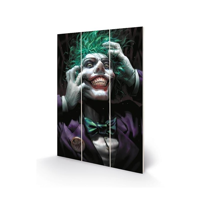 DC COMICS - Joker (Crazy Close Up) - Impression sur bois 20x29.5