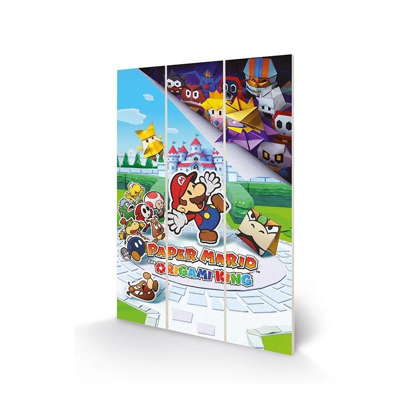 PAPER MARIO - The Origami King - Impression sur bois 20x29.5