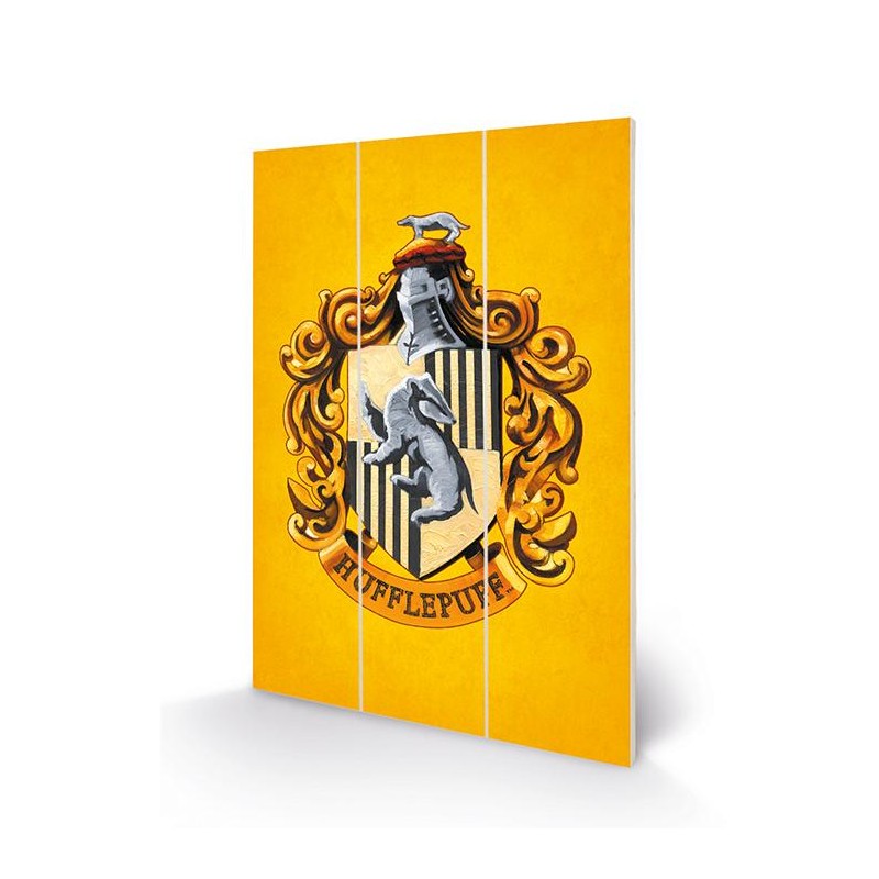 HARRY POTTER - Hufflepuff Crest - Impression sur bois 20x29.5