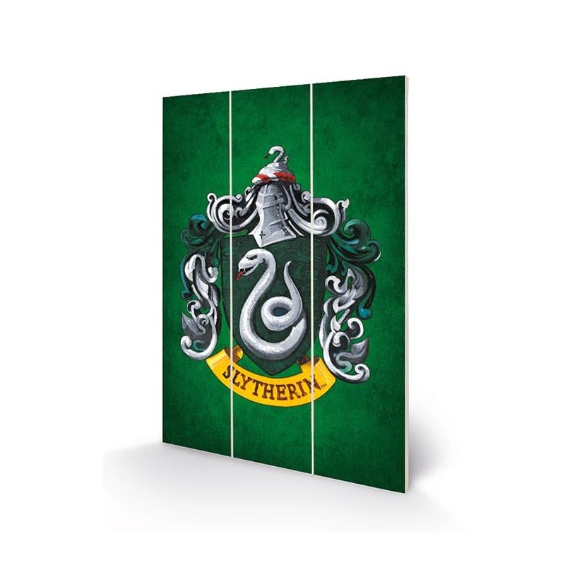 HARRY POTTER - Slytherin Crest - Impression sur bois 20x29.5