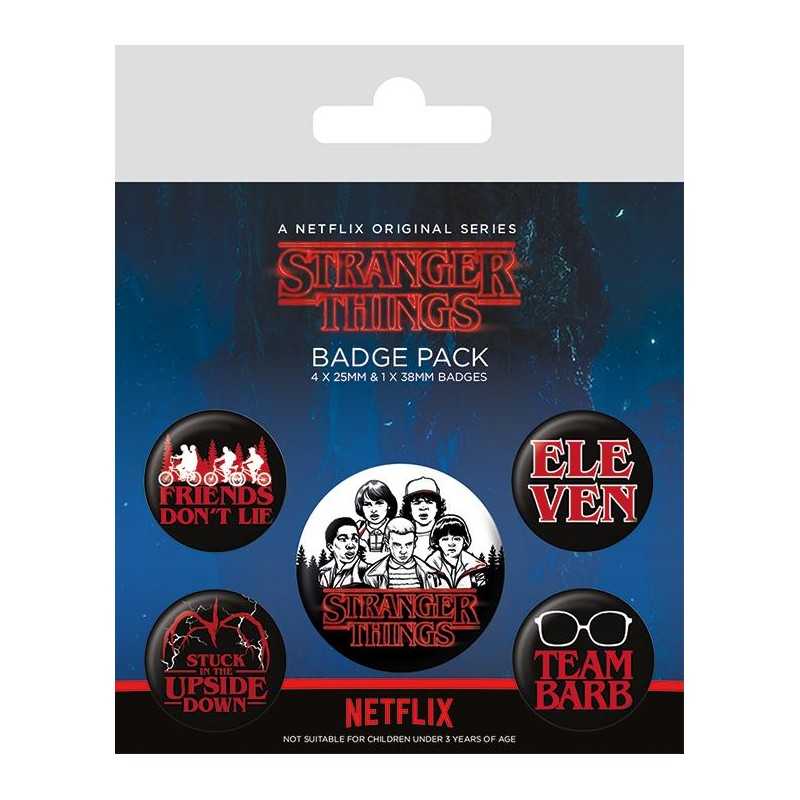STRANGER THINGS - Characters - Pack de 5 badges