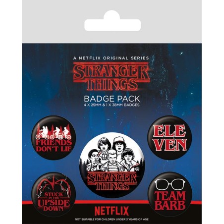 STRANGER THINGS - Characters - Pack de 5 badges