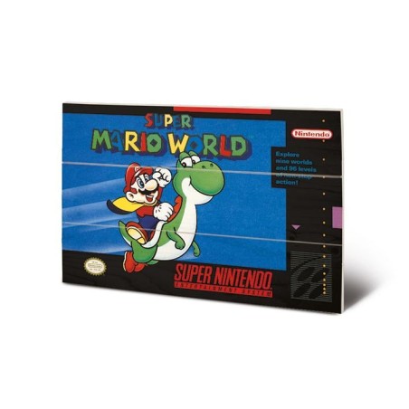 SUPER NINTENDO - Super Mario World - Impression sur bois 20x29.5