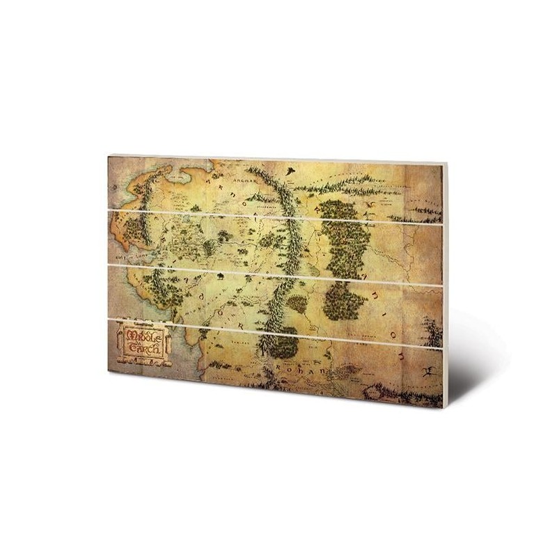 THE HOBBIT - Journey Map - Impression sur bois 40x59cm