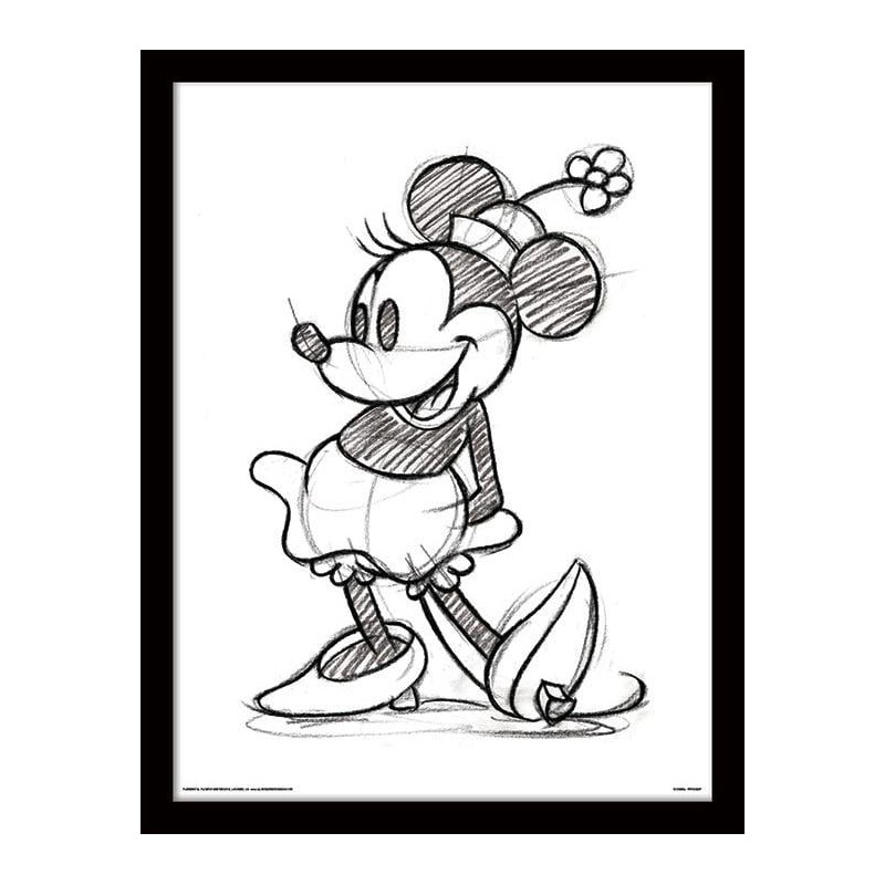 DISNEY - Framed 30X40 Print - Minnie Mouse Sketched Single