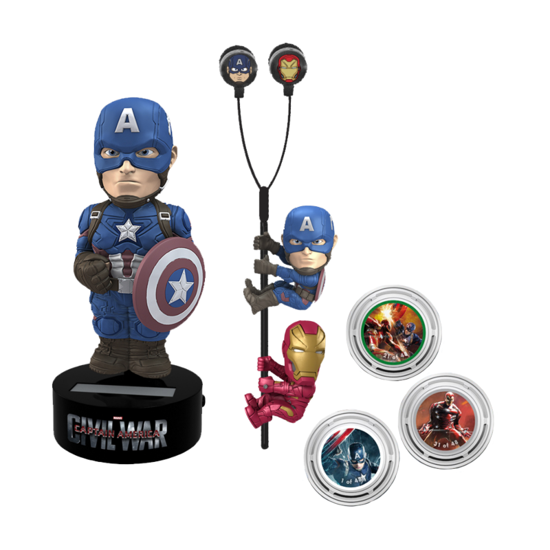 MARVEL - GIFT Set Body Knocker Scalers Hubsnaps - Captain America