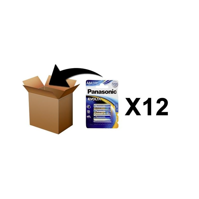 PANASONIC - Piles Alcaline Evolta AAA-LR03 X 4 - Boite de 12 Pack