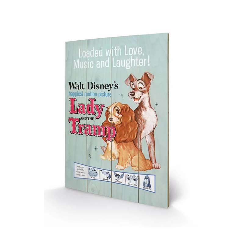 DISNEY - Lady and the Tramp Move - Impression sur bois 40x59cm