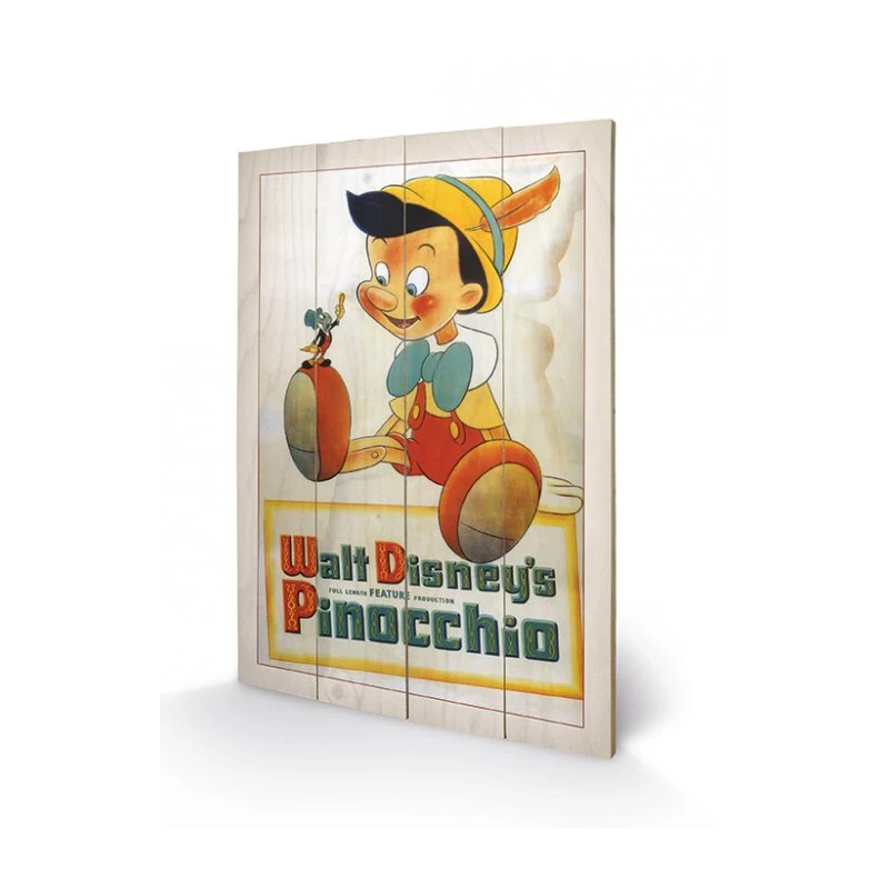 DISNEY - Pinocchio Conscience - Impression sur bois 40x59cm