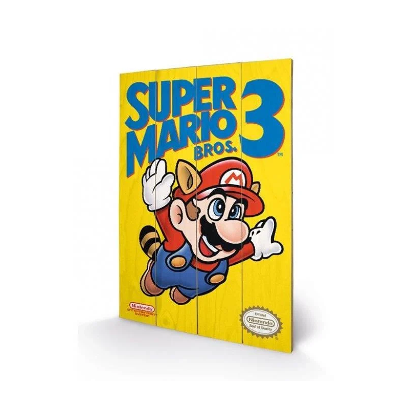 NINTENDO - Super Mario Bros 3 - Impression sur bois 40x59cm