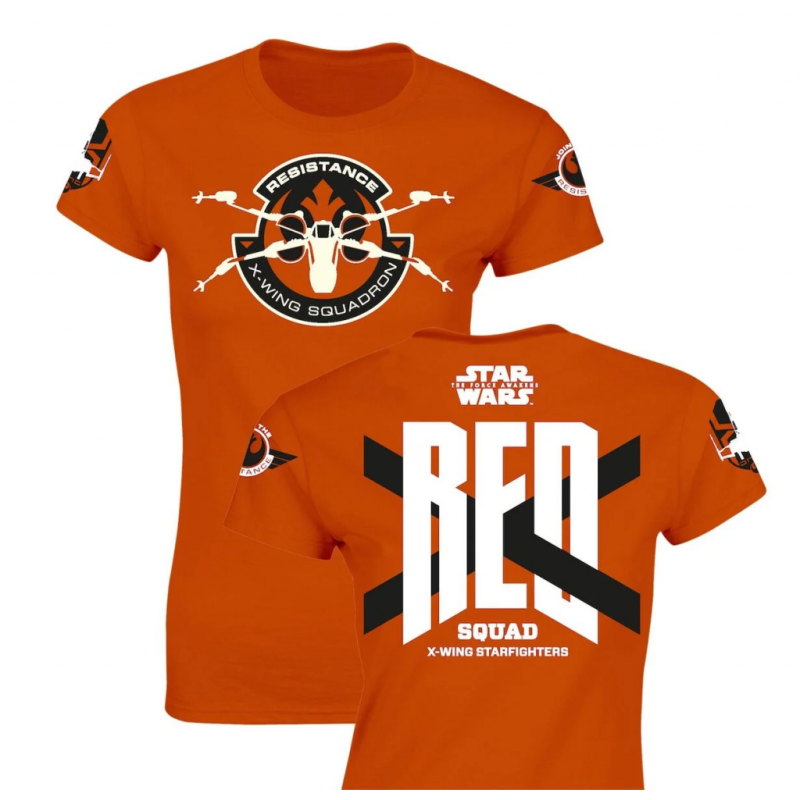 STAR WARS 7 - T-Shirt Red Squad GIRLS - Orange (S)