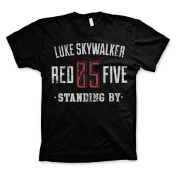 STAR WARS - T-Shirt Luke Skywalker Red 5 Standing - Black (L)