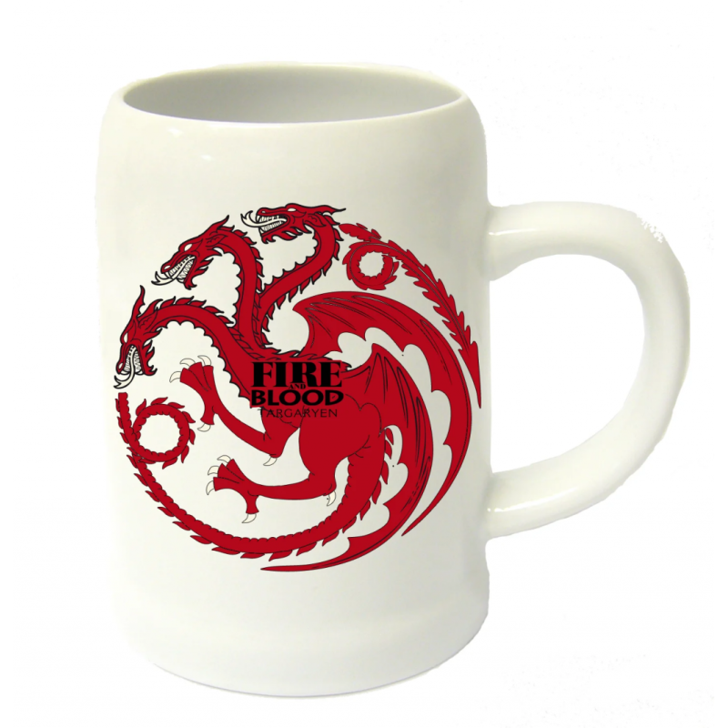 GAME OF THRONES - Beer Stein - Fire and Blood Targaryen Ceramic