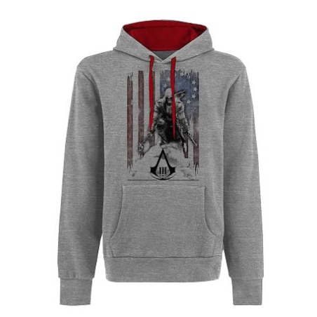 ASSASSIN'S CREED 3 - Sweatshirt - Flag and Connor Grey (XL)