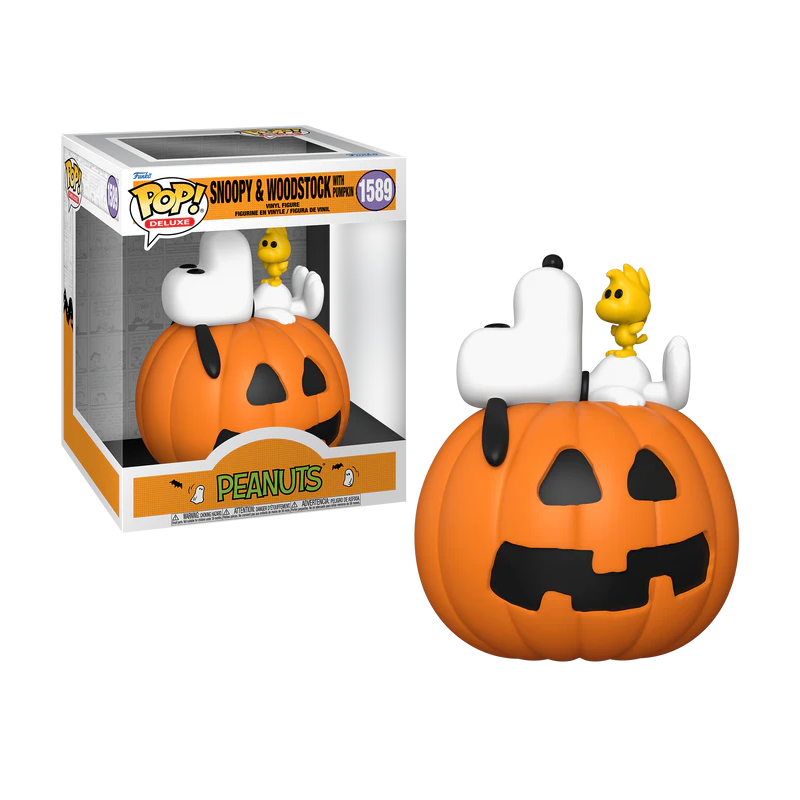 PEANUTS - POP Deluxe NÂ° 1589 - Snoopy et Woodstock sur citrouille