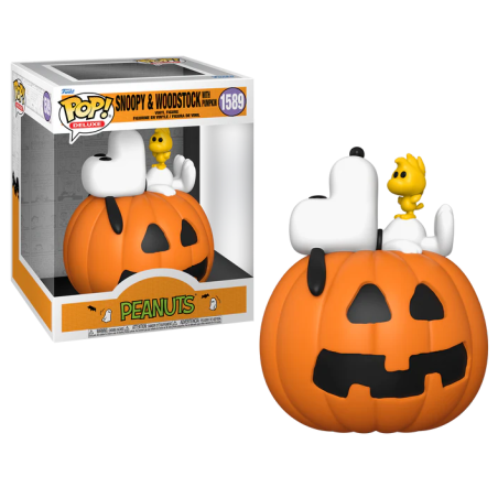 PEANUTS - POP Deluxe NÂ° 1589 - Snoopy et Woodstock sur citrouille