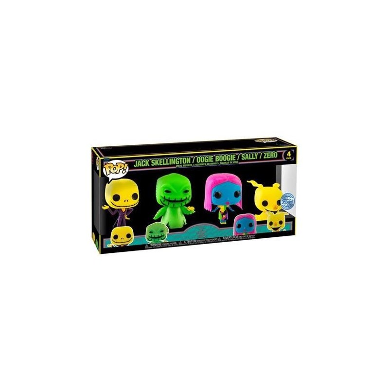 NIGHTMARE BEFORE CHRISTMAS - POP - Blacklight 4 PACK Sp. Edition