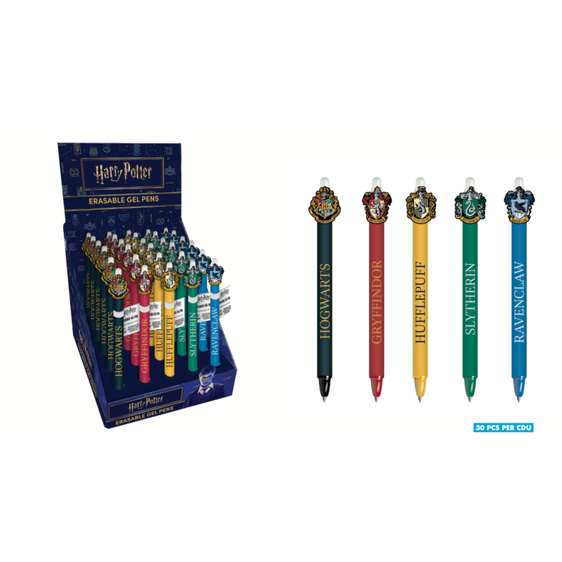 HARRY POTTER - Stylo Ã  Gel EffaÃ§able +Head Topper (Display de 30pcs)