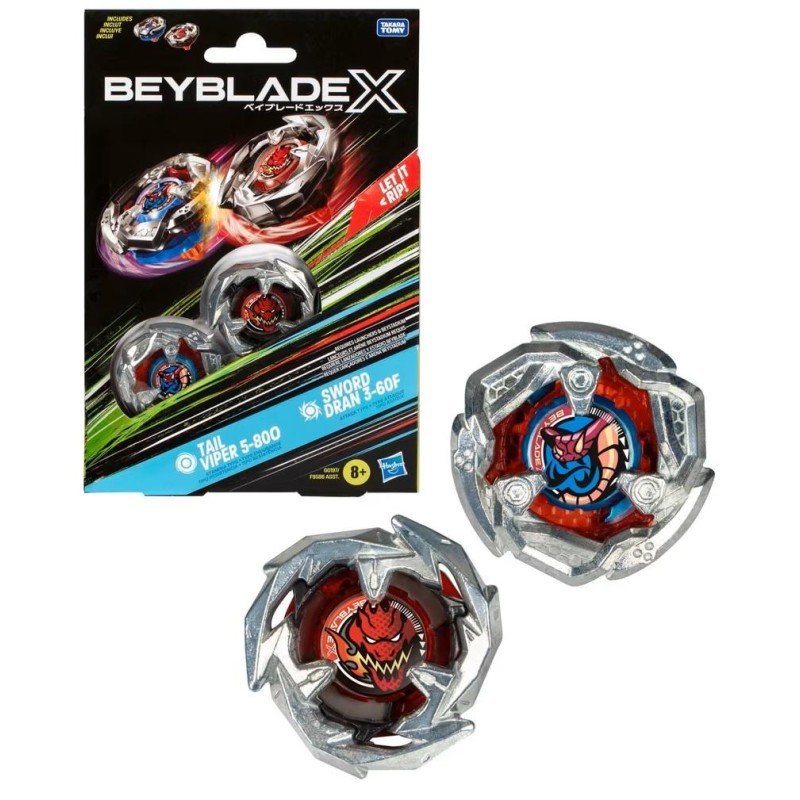 BEYBLADE X - Tail Viper 5-80O & Sword Dran 3-60F Dual Pack