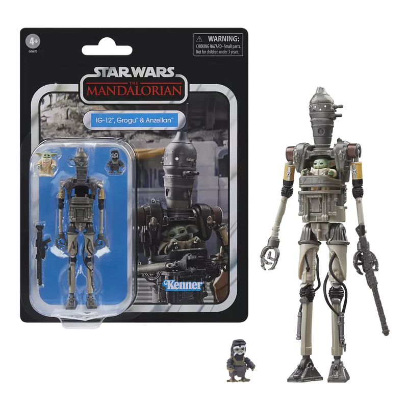 THE MANDALORIAN - IG-12, Grogu & Anzellan -Fig Vintage Collection 10cm