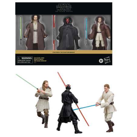 STAR WARS - Obi-Wan, Dark Maul, Qui-Gon- 3 Fig. Pack Black Series 15cm