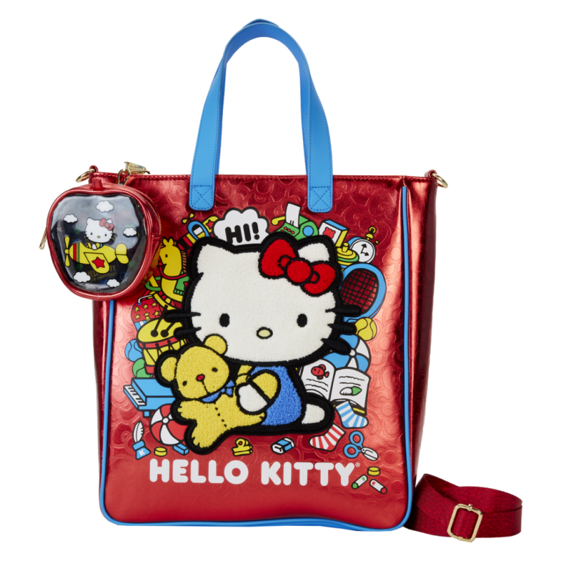 HELLO KITTY -50Ã¨me Anniv. -Tote Bag MÃ©tallique avec Coin Bag Loungefly