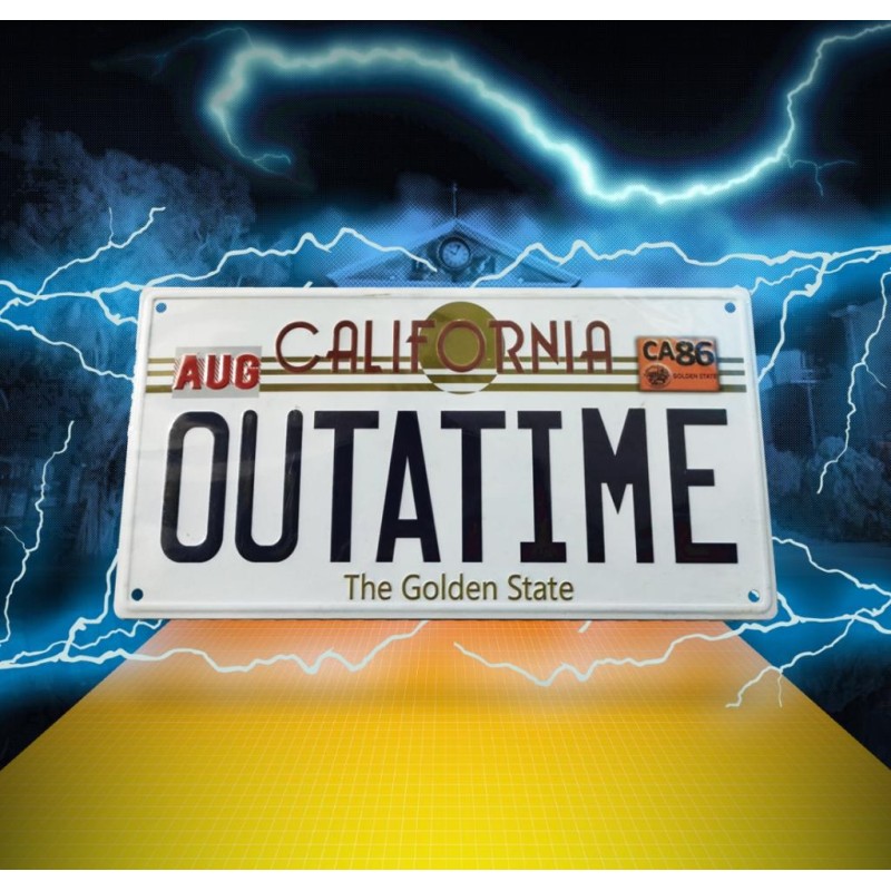 RETOUR VERS LE FUTUR - RÃ©plique plaque minÃ©ralogique Outatime