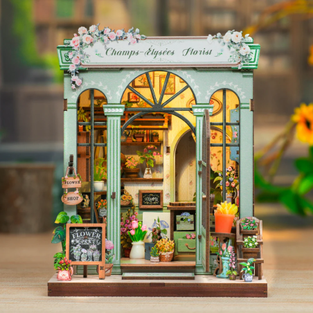 MINIATURE HOUSE - DIY -Fleuriste Champs-ElysÃ©es -199pc + Eclairage LED