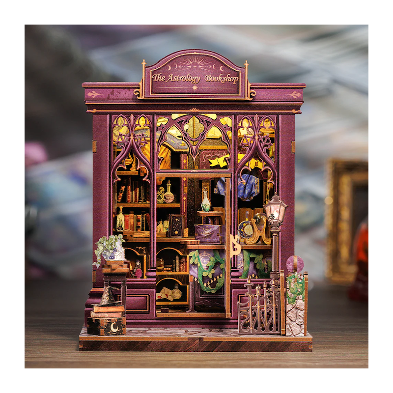 MINIATURE HOUSE - DIY - Librairie Astrologie - 155pc + Eclairage LED